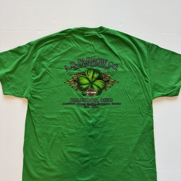 Vintage Y2K Harley Davidson 2011 St Patrick Day Columbus Ohio Green Shirt XL Tee - Picture 3 of 7
